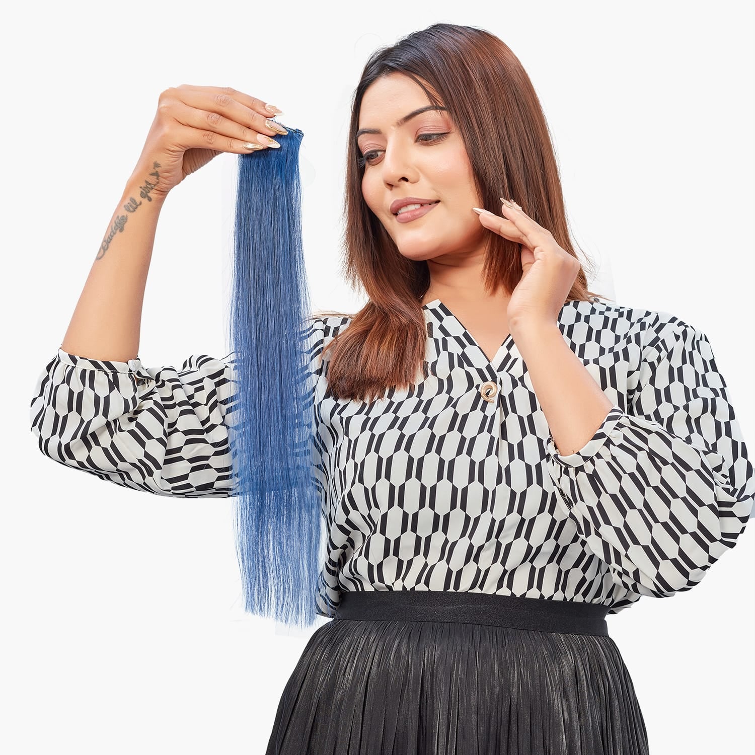 Ocean Blue| Clip-in Hair Streaks | Ewa Hair
